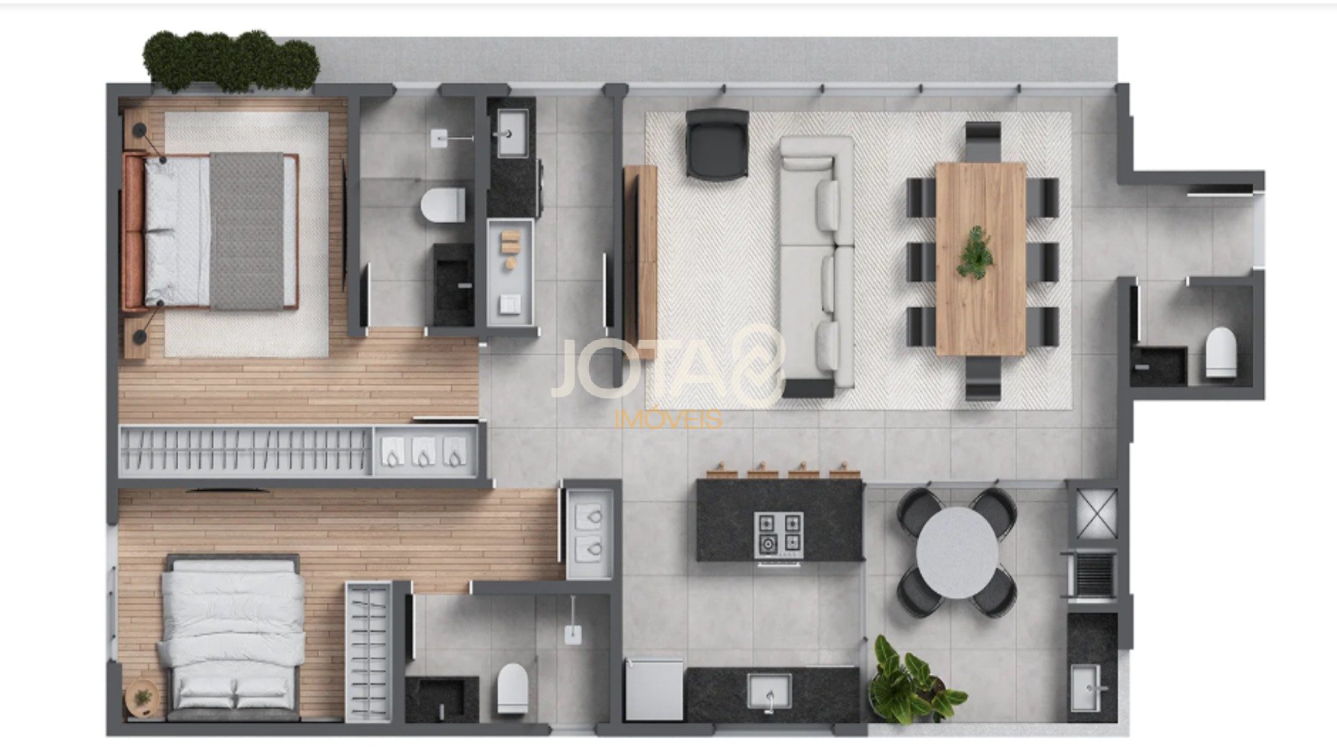 APARTAMENTO NOVO COM 2 SUÍTES NO BIGORRILHO!!