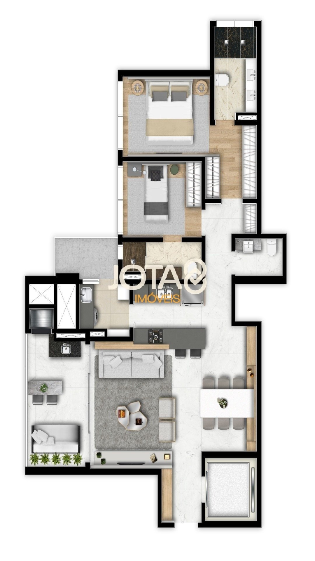 APARTAMENTO 2 SUÍTES - SOFISTICAÇÃO DO CASA MILANO