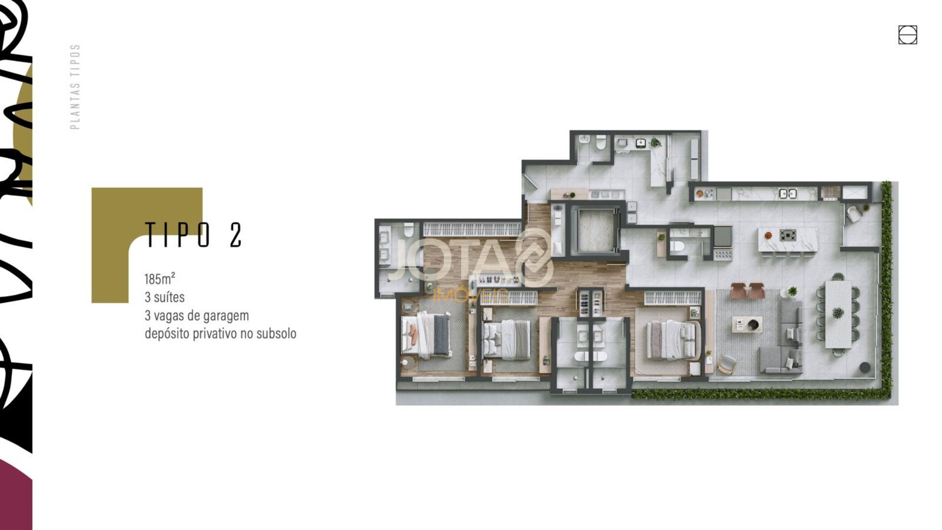 3 SUITES E 3 VAGAS AO LADO DO MON