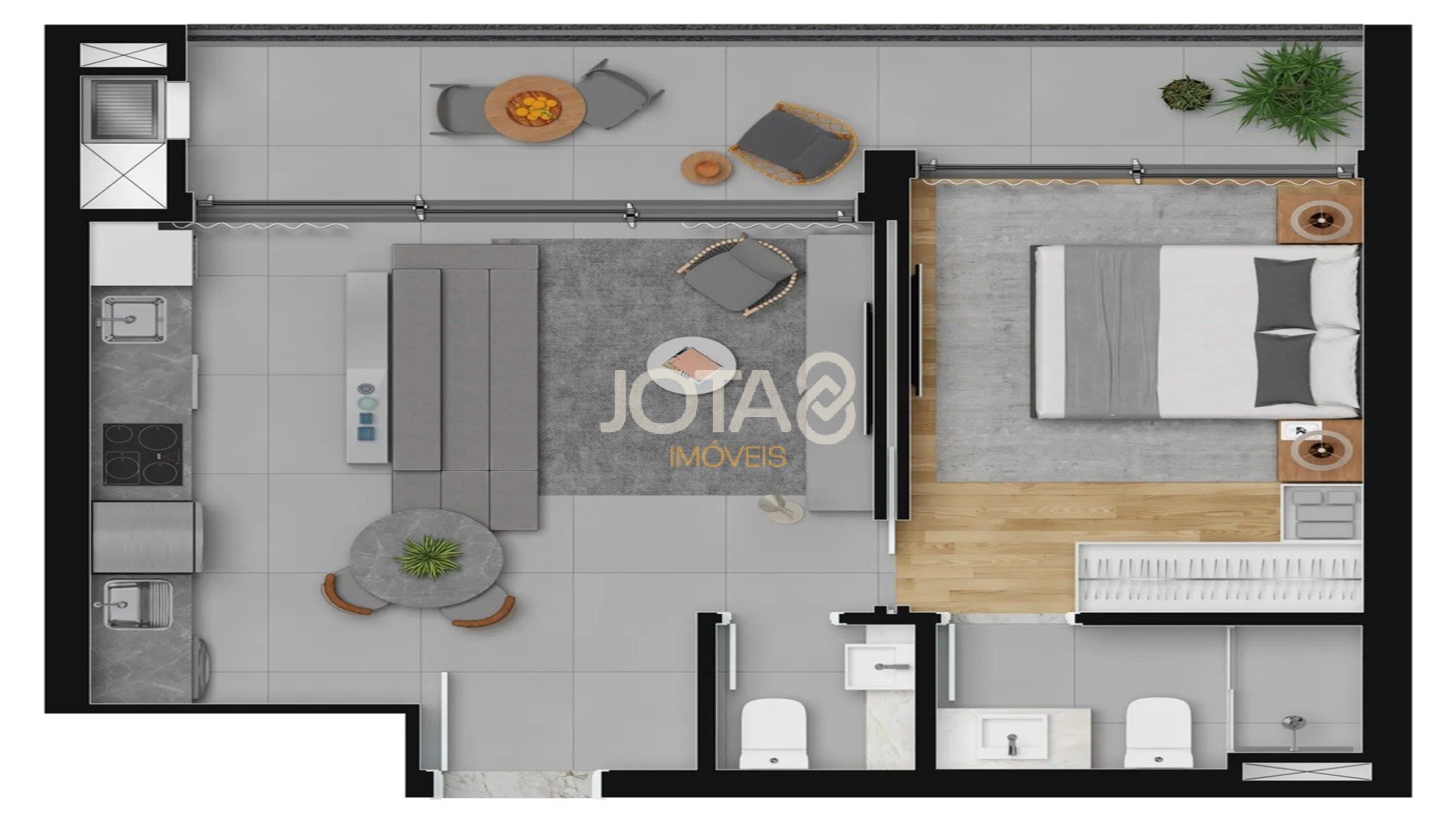 REVENDA VAZ BATEL APARTAMENTO NOVO 1 SUÍTE!