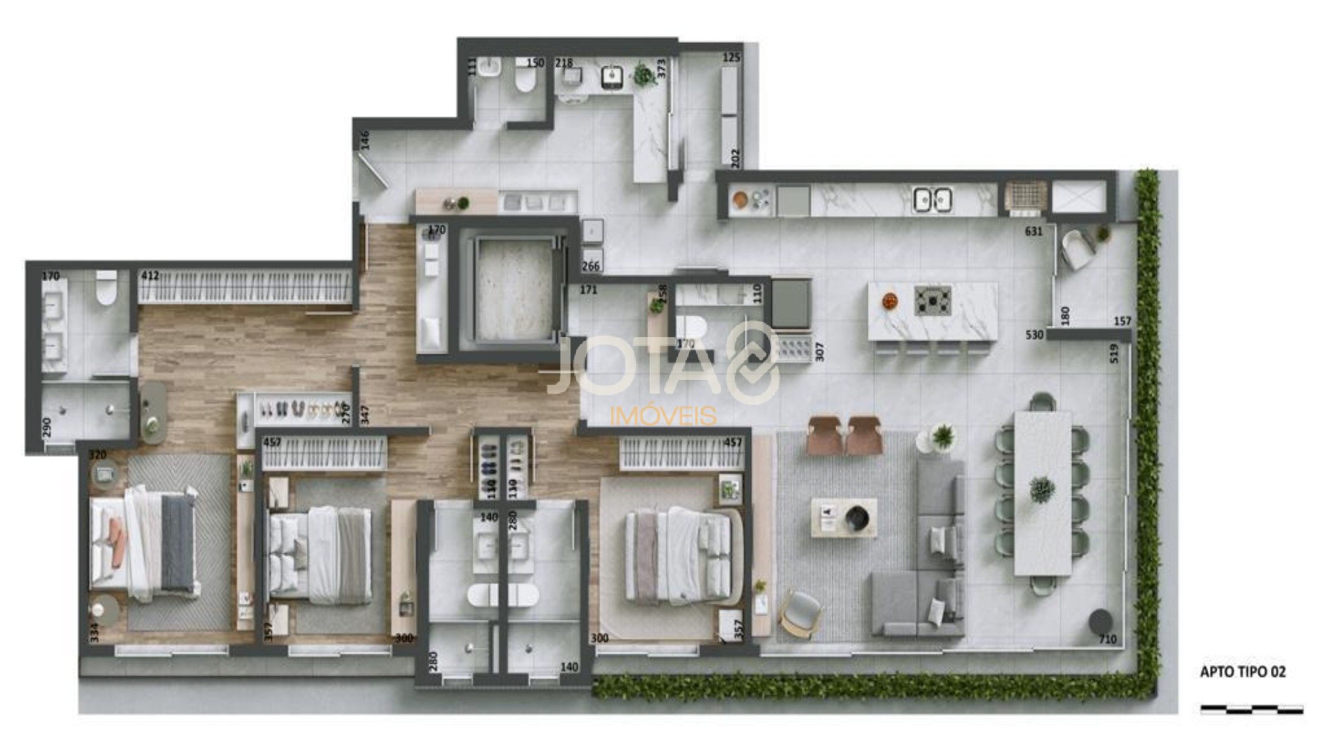 APARTAMENTO COM 3 SUÍTES E 3 VAGAS EM FRENTE AO MOM/JUVEVÊ