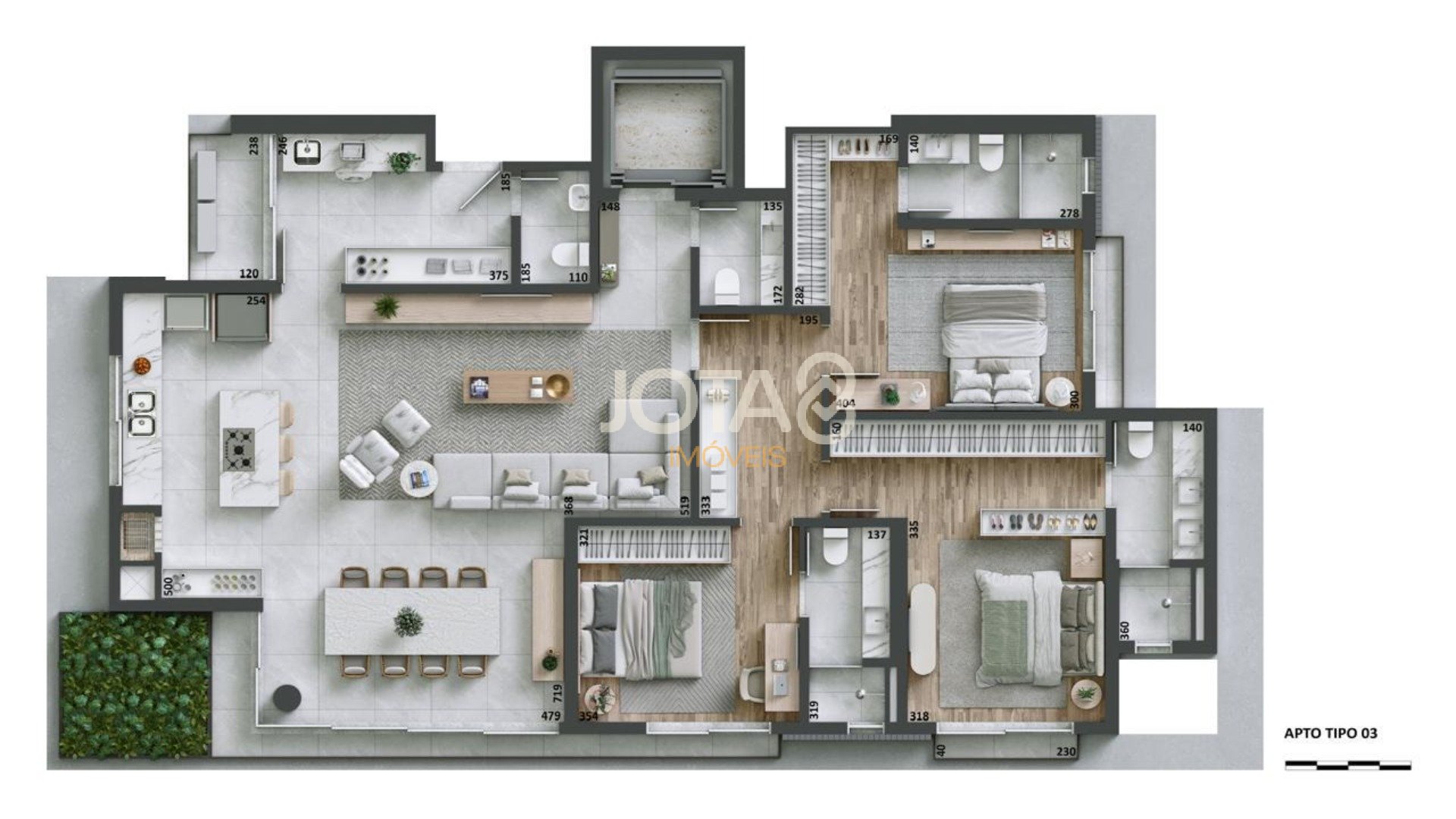 APARTAMENTO NOVO COM 3 SUÍTES, 3 VAGAS EM FRENTE AO MOM